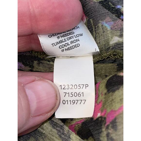 J. Jill Floral Semi-Sheer Blouse - Size M -‎ Vibrant! - Picture 9 of 9